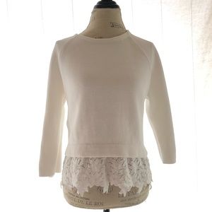 J. Crew Laced White Blouse